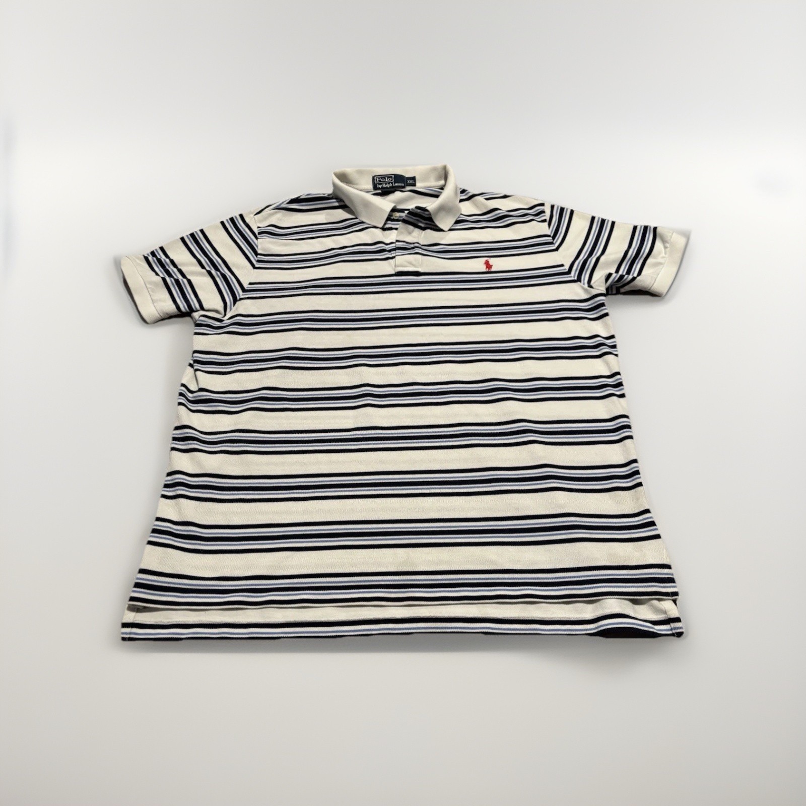 Polo Ralph Lauren Men’s XXL Striped Polo Shirt Blue White Black Red Pony Logo