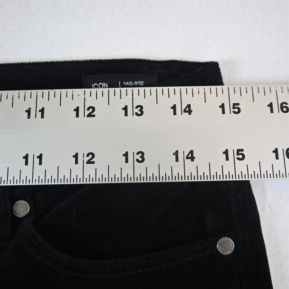 Pantalones ajustados para mujer Buffalo 8/29 negros de pana Icon tiro medio Foto 2 de 4