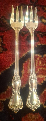 Reed & Barton Sterling Silver Cocktail Seafood Forks 5.25'' Set of 2 41g