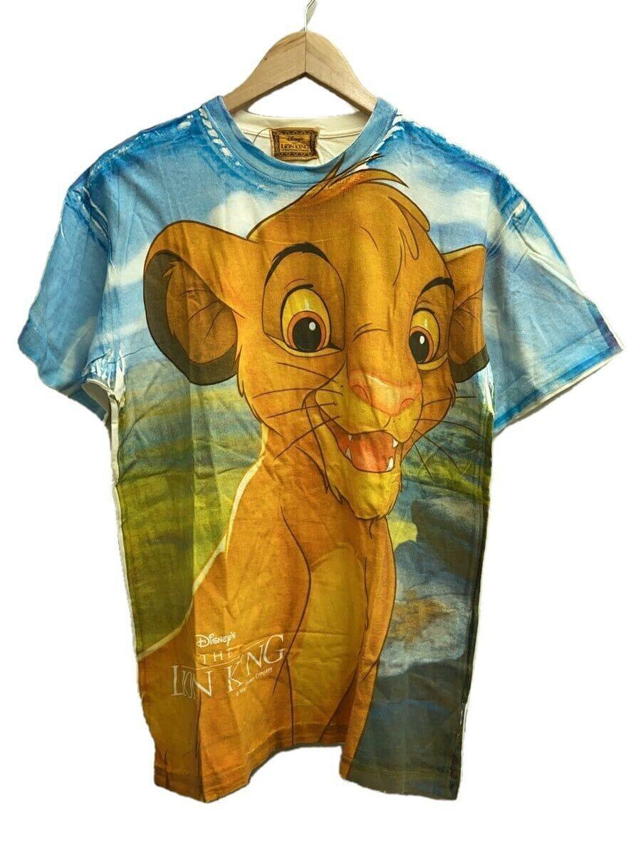 ALTRA T shirt altre marche LION KING cotone blu fantasia totale usata