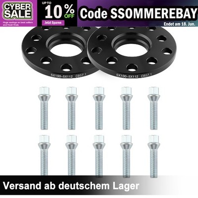 Spurplatten Spurverbreiterung 20mm 2x10mm Ø57.1 für VW Audi 5x100 mm 5x112 mm