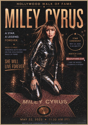 Miley Cyrus WALK OF FAME Poster