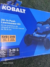 Kobalt 40V Max Brushless 20" Deck Cordless Electric Lawn Mower 0725985 Blue