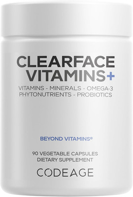 Codeage Clearface Pantothenic Acid, Niacin Supplement, Vitamins A, C, D3, E, Pro