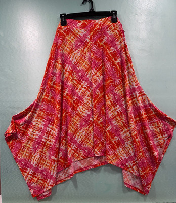 Women's Skirt by Ruby Rd. Style 33121BT Orange Lg Pull-On Asymmetrical Hem NWT