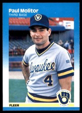 Paul Molitor 1987 Fleer #350 Brewers MLB READ FREE SHIPPING AutographDen