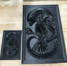 3d printed Alien Xenomorph Relief Art plaque -  Sci-fi Wall decor