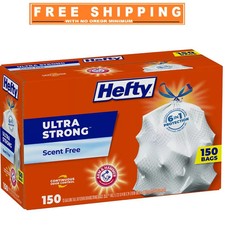 Hefty Ultra Strong Kitchen Drawstring Trash Bags 13 gal., 150 ct. Free Shipping