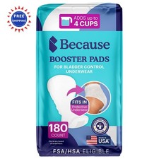 Adult Incontinence Pads 180 Count Because Overnight Booster Diapers Helps Keep