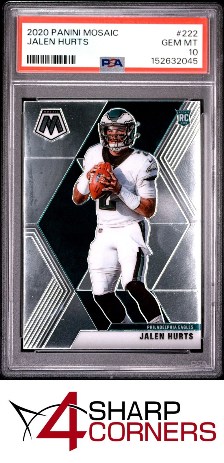 2020 PANINI MOSAIC #222 JALEN HURTS RC EAGLES PSA 10
