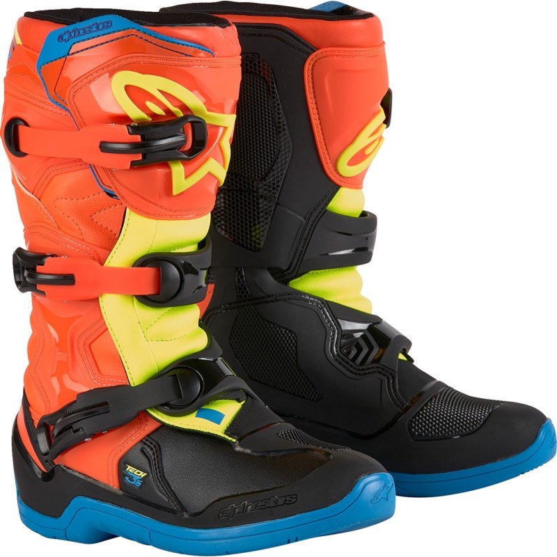 Alpinestars Tech 3S バイクブーツ 12J　オフロード Alpinestars Tech 3S Youth Boots 7 Orange Fluo/Enamel Blue/Yellow