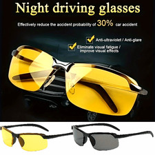 2Pcs Night Driving Glasses HD Anti Glare Vision Polarized Yellow Lens Tinted