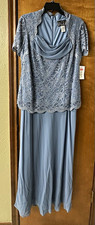 Alex Evenings Blue Lace Dress Suit Mother of the Bride, Regular Size Type