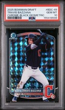2025 Bowman Draft Travis Bazzana Black Geometric/10 PSA 10 Guardians #BDC49