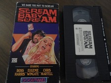 SCREAM BABY SCREAM RARE HORROR VHS ROSS HARRIS JOSEPH ADLER 1980 GOODTIMES VTG