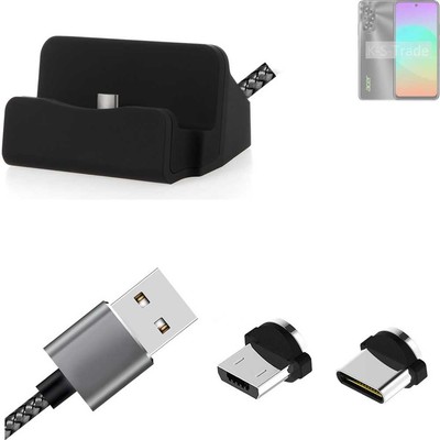 Ladestation für Acer Sospiro A61LX + USB-Typ C u. Micro-USB-Adapter