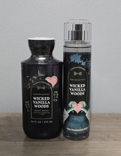 NEW Bath  Body Works Wicked Vanilla Woods Moisturizer Body Wash  Body Mist Set