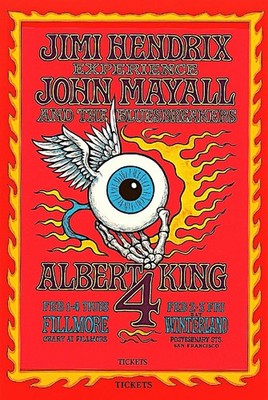   JIMI HENDRIX JOHN MAYALL  AND ALBERT KING IN CONCERT TIN METAL 12x8 INCH