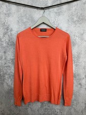 John Smedley Merino Wool Sweater Coral Orange Made in Great Britain Size M