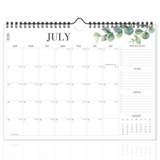 Wall Calendar 2026-2027, 18 Month Horizontal Hanging Calendar from July 2026 ...