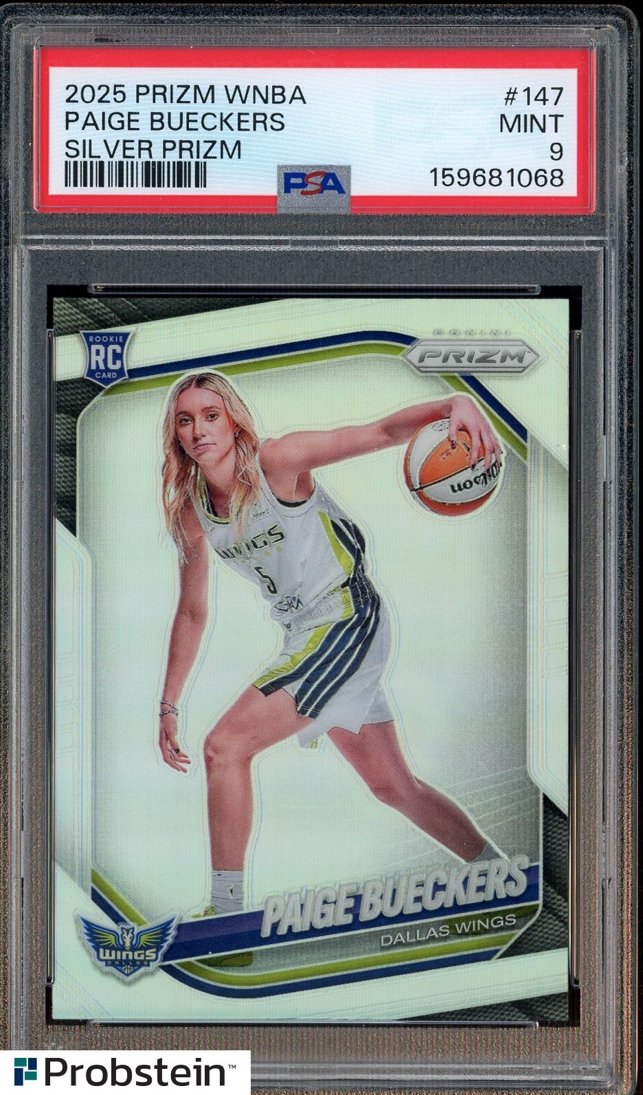 #2 2025 Panini Silver Prizm WNBA #147 Paige Bueckers Wings RC Rookie PSA 9 MINT