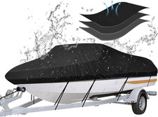 Icover Trailerable Boat Cover- 16'-18.5' Heavy Duty Waterproof Tarp Covers with
