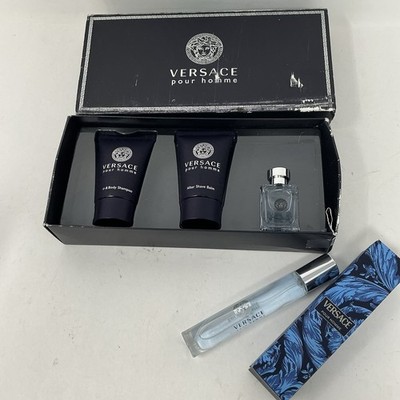 Versace Pour Homme Set 5ml EDT + 10ml Spray + Balm + Shampoo Travel Set