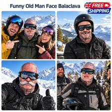 Funny Realistic Face Ski Mask,Old F*cker Man Winter Face Mask,3D Novelty Old Man