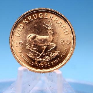 Südafrika 1/10 Rand 1980 Krügerrand 1/10 Oz Gold VZ (Nr1)