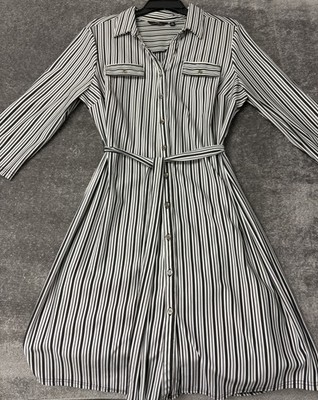 Mlle Gabrielle NWOT Dress Women s Size XL Striped Button Down Roll Tab Sleeve