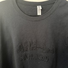 San Francisco Embroidered Black Sweatshirt Jerzees Nublend Size Large Stitched