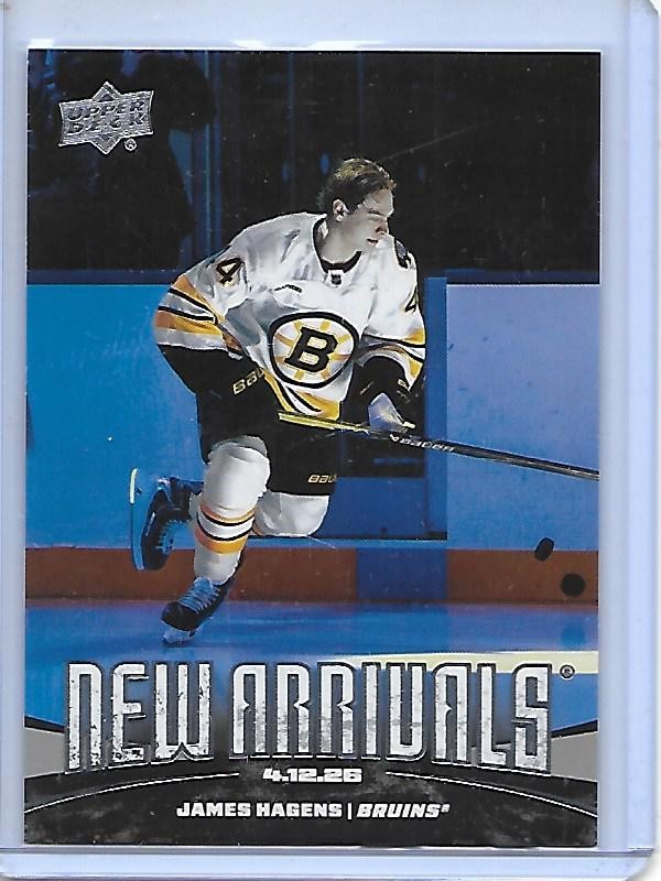 JAMES HAGENS 2025-26 Upper Deck New Arrivals Boston Bruins rookie #NA-JH