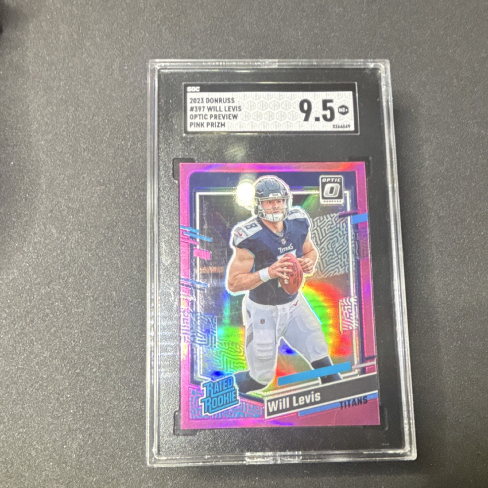 Panini Donruss 2023 Will Levis Optic Preview Pink Prizm #397 SGC 9.5 Titans