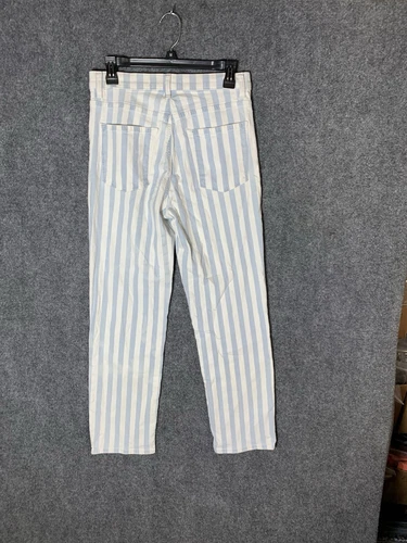 J BRAND Jules Striped High Rise Straight leg Jeans Size 28 Blue White Striped - Picture 13 of 23