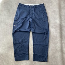 Unifirst SofTwill Cargo Trousers Mens 38" Workwear Straight Leg Pants, Navy
