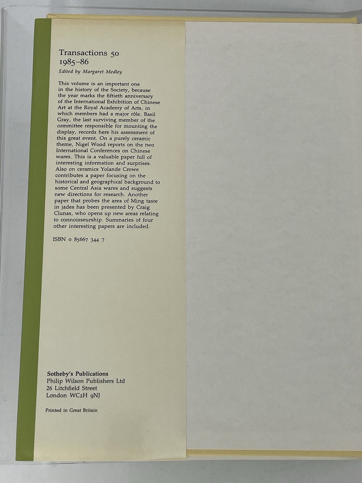 Transactions of The Oriental Ceramic Society Vol. 50, 1985-1986