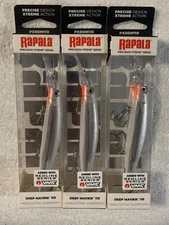 (LOT OF 3) RAPALA PRECISION EXTREME. DEEP MAVRIK  110 GLASS GHOST NIP