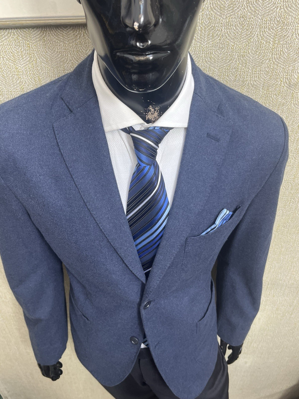 Gutteridge blazer uomo blu tg 54 drop 6 cotone toppe gomiti foderato#taglia54dn