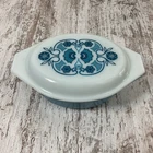 Vintage Pyrex 045 Blue Horizon Oval Covered Dish with Lid 2 1/2 Qt Rare Find