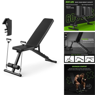 Vusign Adjustable Weight Bench For Home Gym Foldable Workout Bench For Full