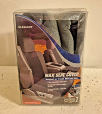 Elegant By Saddleman Bucket Seat Covers Pair -gray Microtweed