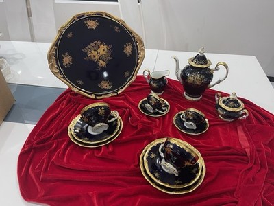Weimar Cobalt 16 Pc Tea & Coffee set For (2)- Brand New