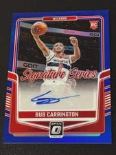 Bub Carrington 2024-25 Donruss Optic RC Auto /25! #SS-BUB Panini Wizards # 2/25!