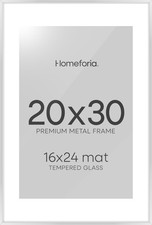 Homeforia Poster Frame Silver 20x30, High End Metal 20 x 30 Picture Frame wit...