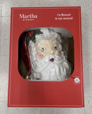 Martha Stewart Santa Claus Head Christmas Wall Decor Musical Santa
