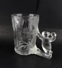 1997 Vintage Coca Cola 3D Polar Bear Mug w/ Frosted Clear Glass Handle Coke 5.5"