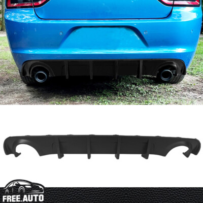 Fits 15-23 Dodge Charger Base SXT Rear Bumper Diffuser Lip 1PC Matte Black-PP