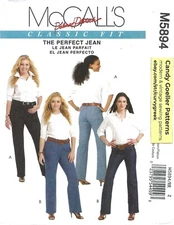 McCall's M5894 THE PERFECT JEAN Classic Straight or Boot Leg Sz 8-16 UNCUT OOP
