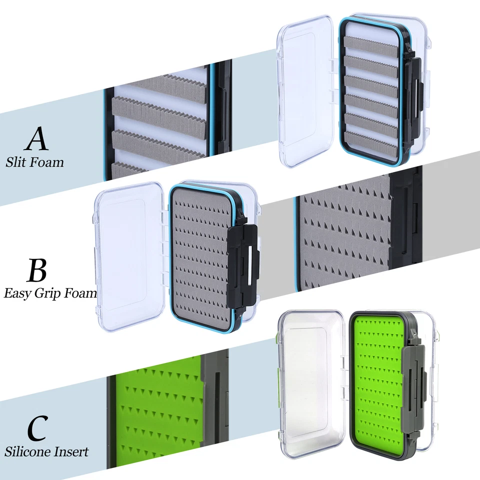 Maxcatch Caja de Pesca con Mosca Impermeable Doble Ranura Lateral Espuma Tapa Aparejos Plantilla Cajas Foto 3 de 4