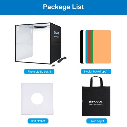 Boîte photo studio photo kit photographie LED boîte à lumière studio 40 x 40 cm cube de lumière / C3L3 - Photo 11/11